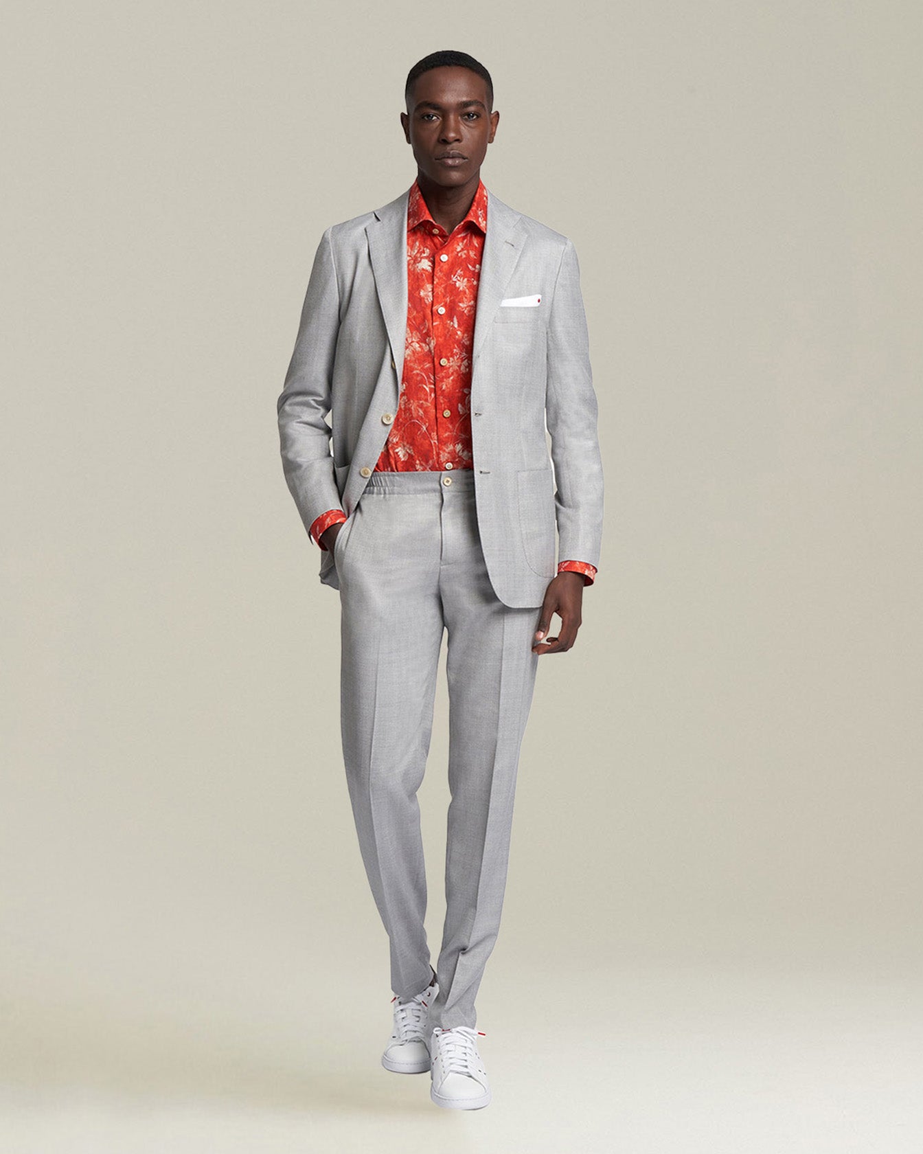 Kiton Abito Cashmere Anzug Grau Cashmere Wolle Seide