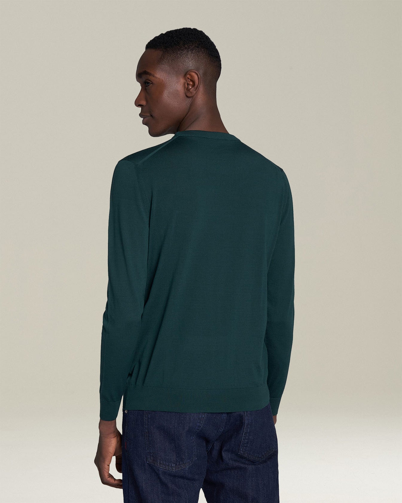 Kiton Knitwear Jersey Pullover L Wolle Grün 14 Micron
