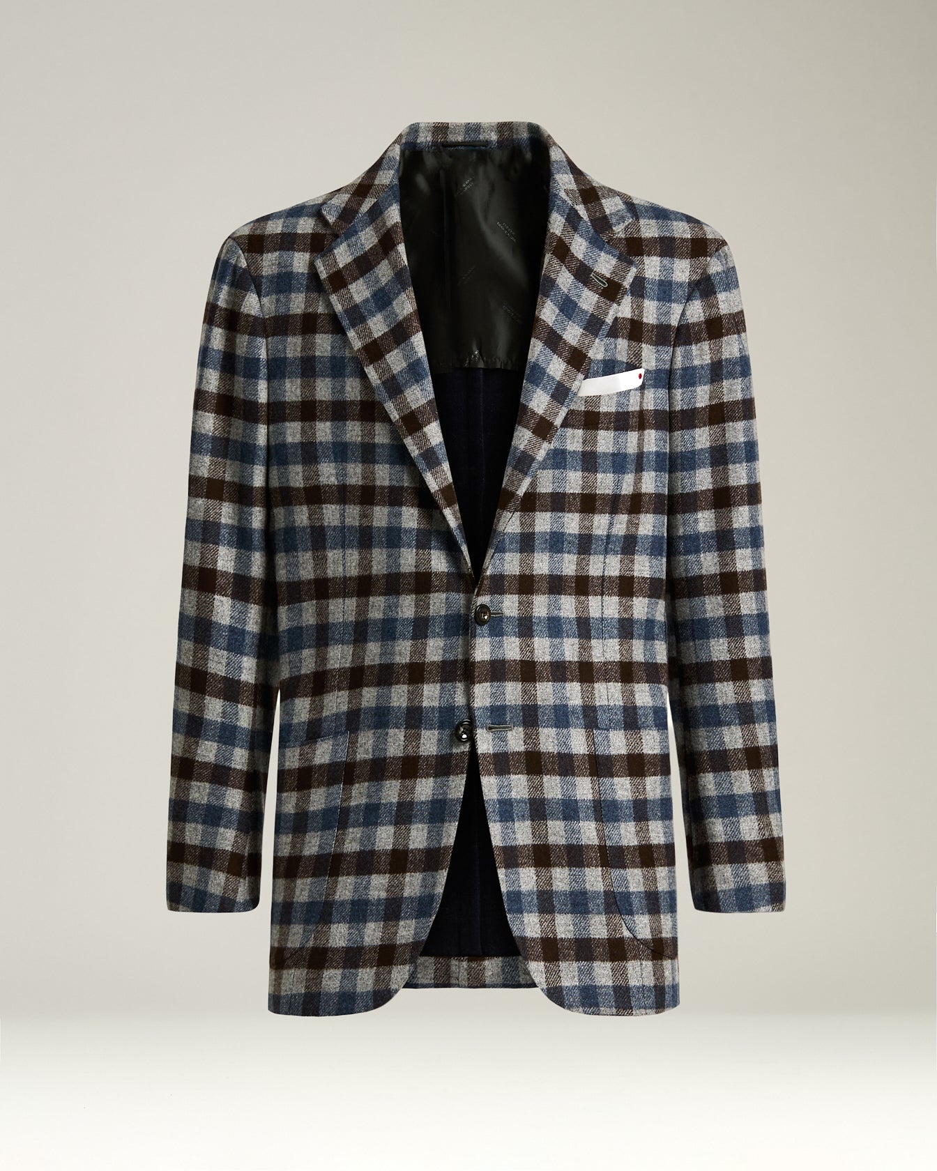 Kiton Jackets Karo Sakko Kaschmir Gr. 52 Einreiher