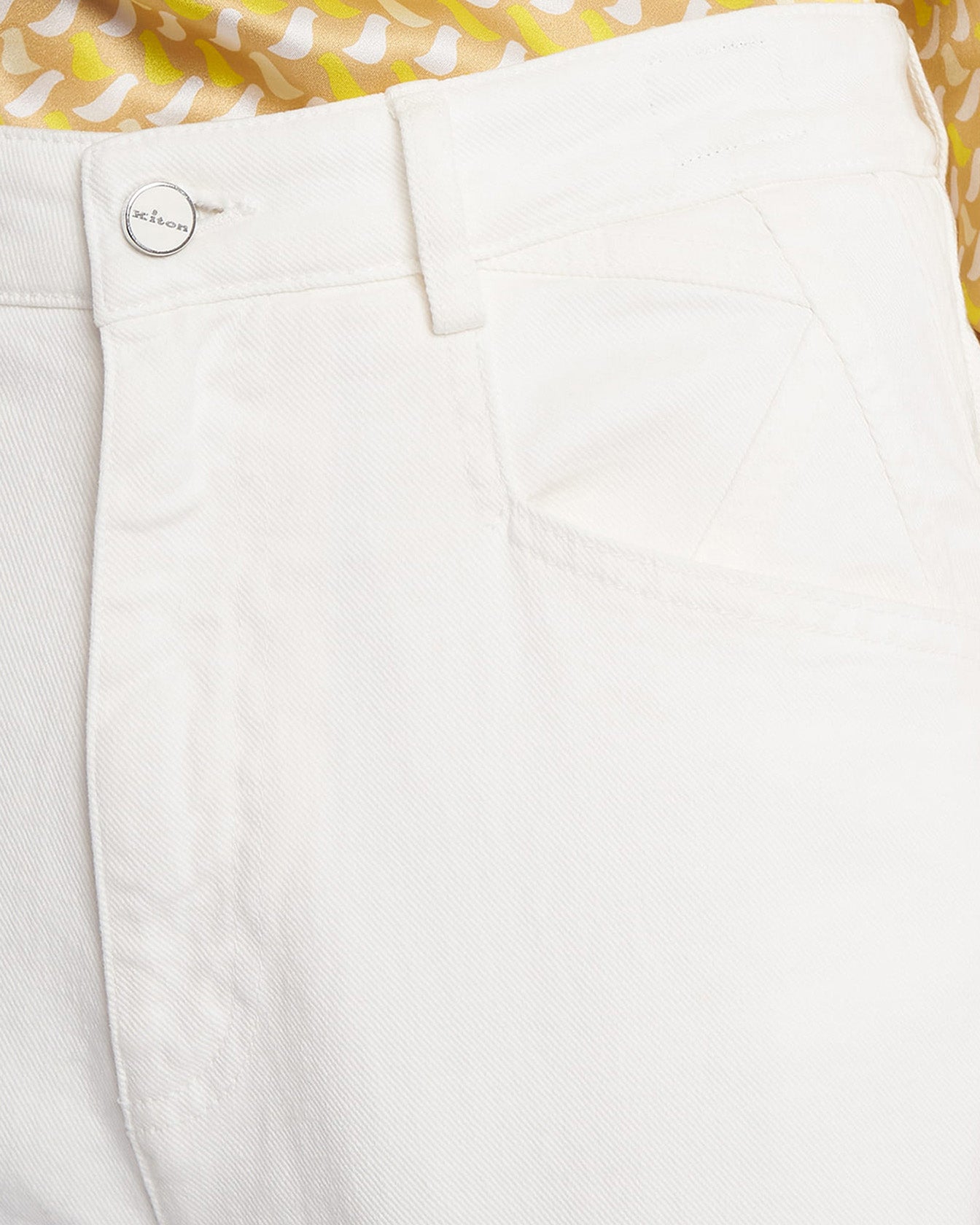 Kiton Pantaloni Cotone Jeans Weiß Baumwolle Slim