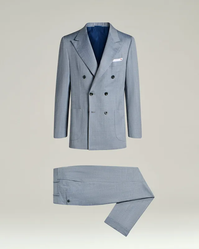 Kiton Anzug Wolle Seide Leinen zweireihig Gr. 46-58