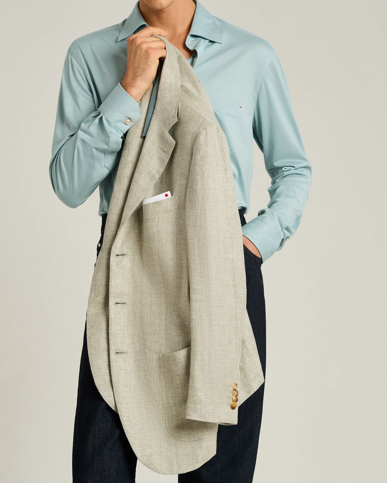 Kiton Jackets Sakko Leinen Kaschmir Seide einreihig
