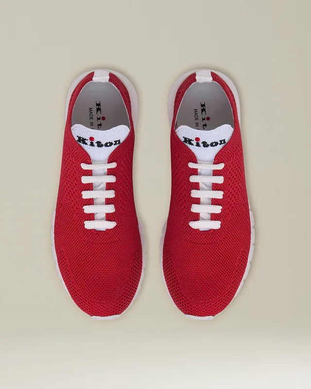 Kiton Shoes Fits-Sneakers Cotton Sneaker Baumwollstrick weiß