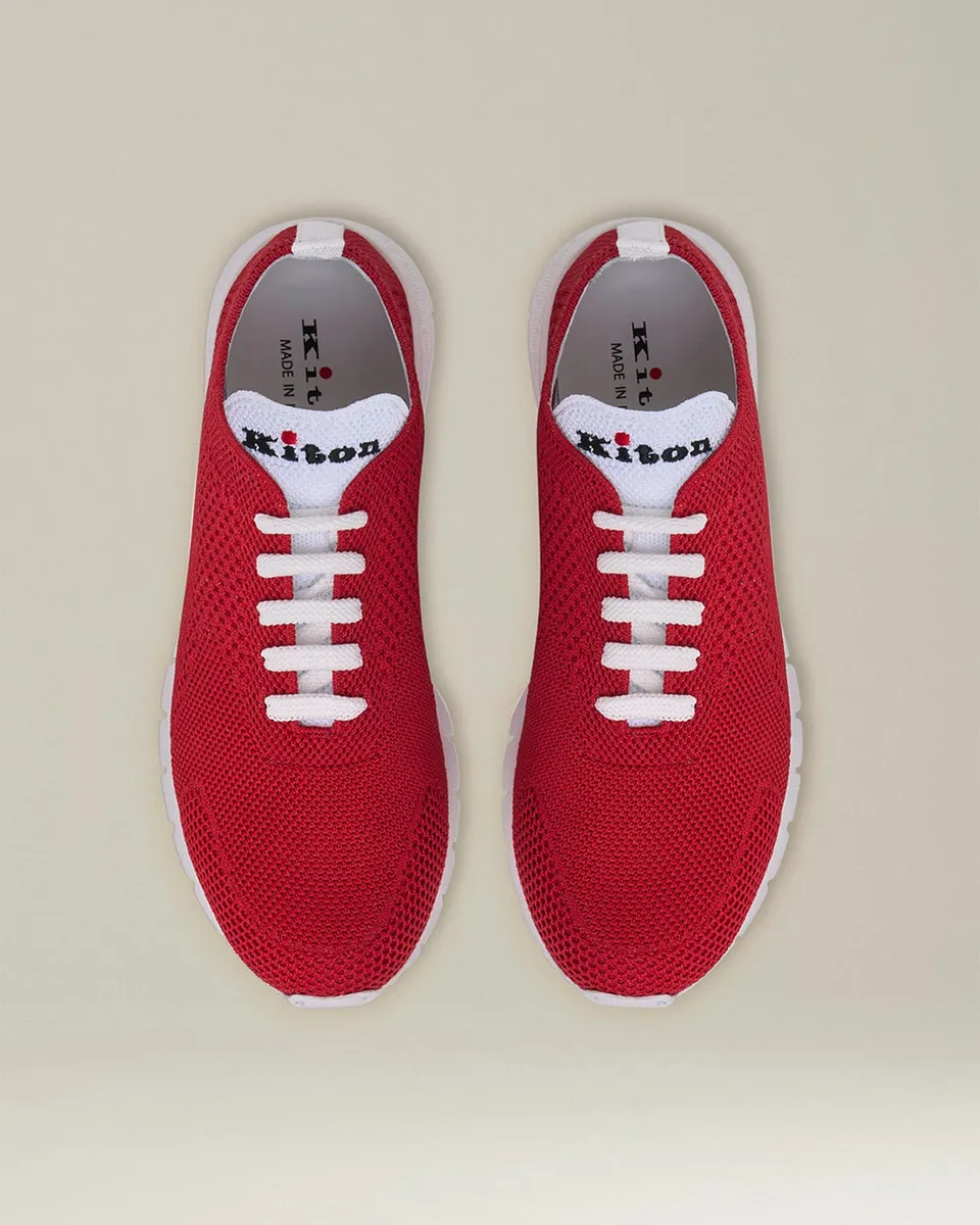 Kiton Shoes Fits-Sneakers Cotton Sneaker Baumwollstrick weiß