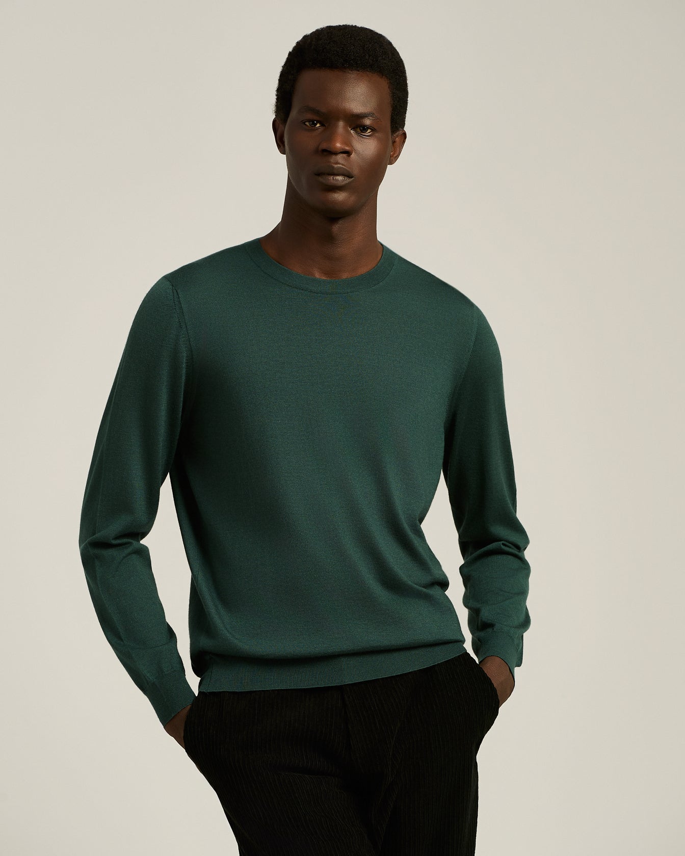 Kiton Knitwear Cashmere Silk Pullover grün Crewneck