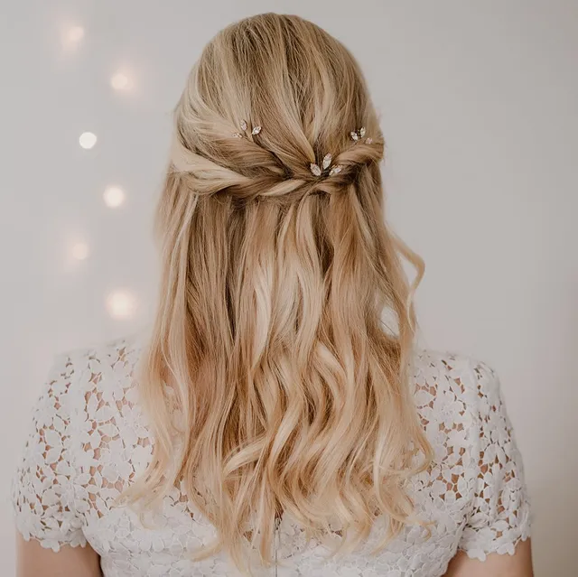 Perlenbräute Haarschmuck Trude Haarnadeln Silber 3er Set Kristall
