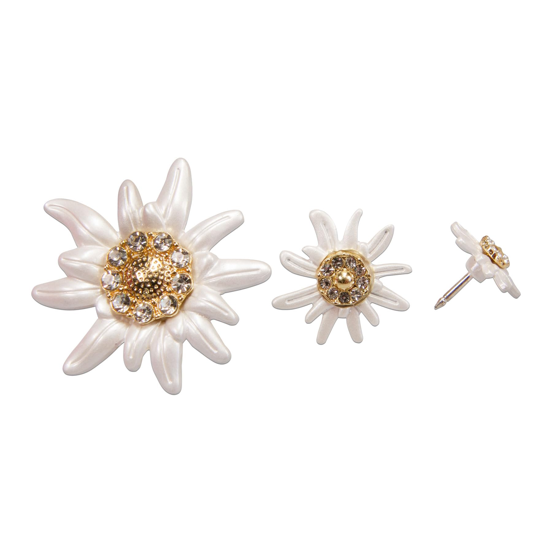 Alpenflüstern DAHEIM Greta API129 Edelweiß-Pin creme-weiß 3er