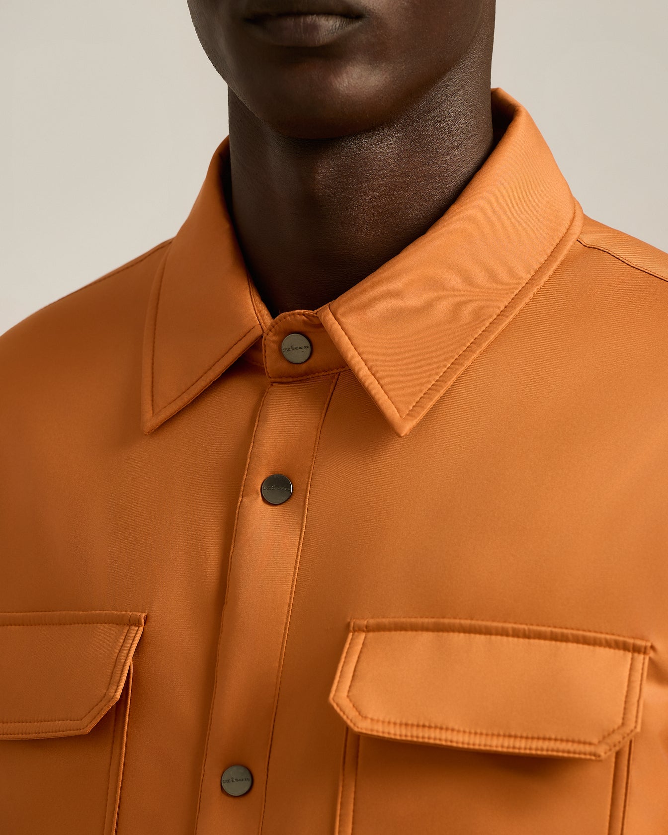 Kiton Technical Overshirt Hemdjacke Hellorange