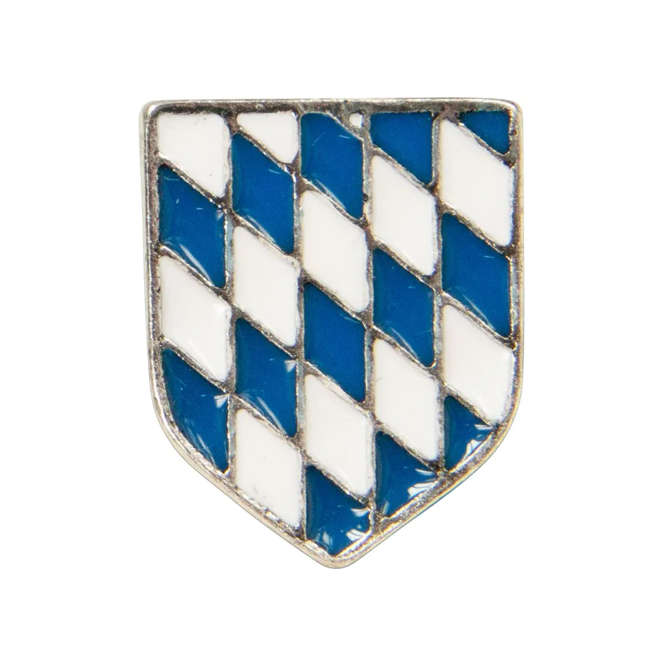 Alpenflüstern DAHEIM API137 Anstecker weiß-blau Rautenwappen