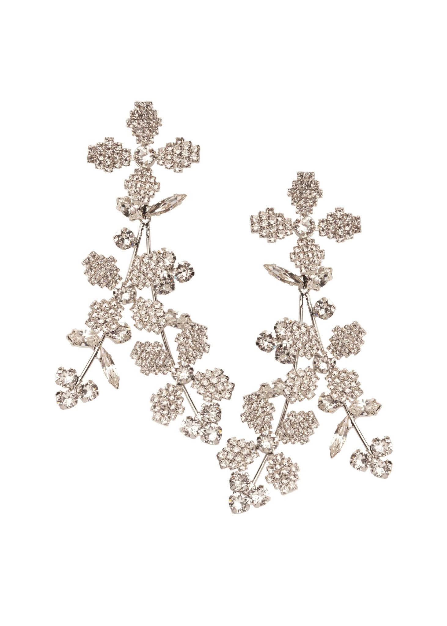Elizabeth Bower Budding Cascade Ohrringe Rhodium Kristall