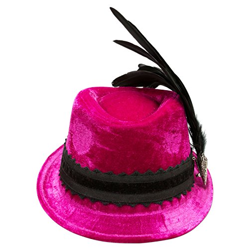 Alpenflüstern DAHEIM Trachtenhut Damen Samt rosa Gr. Medium