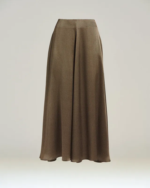 Kiton Pure Silk Long Skirt Seidenrock braun beige Gr. 36-48