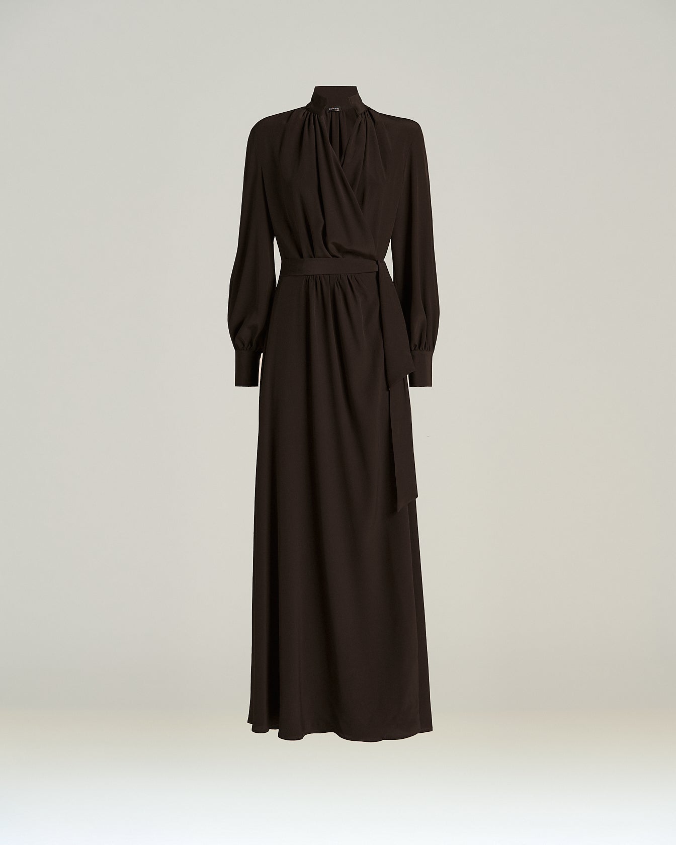 Kiton Seidenkleid Maxi Dunkelbraun Seide 40