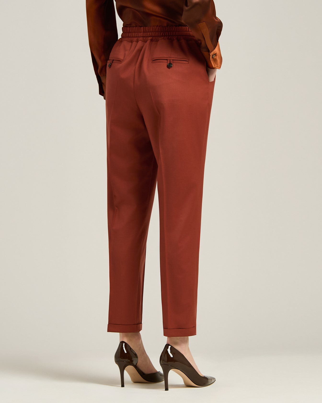 Kiton Terracotta Wool Hose Terracotta Gr. 46 Schurwolle Kordelzug