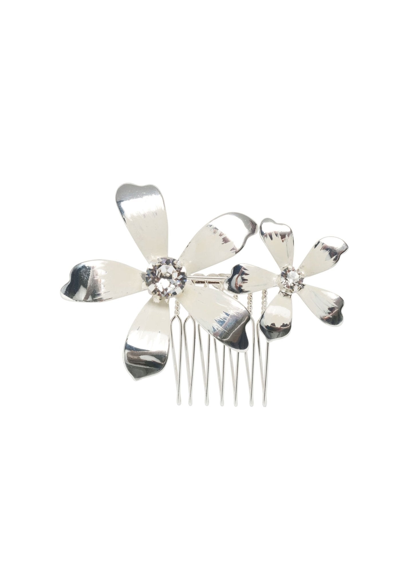 Elizabeth Bower Bridal Hibbi Floral Haarkamm Gold Blumen Kristall