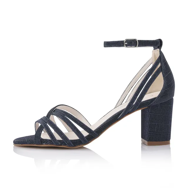 Rainbow Club Jayne Navy Sandalette Metallic 6,5 cm Absatz