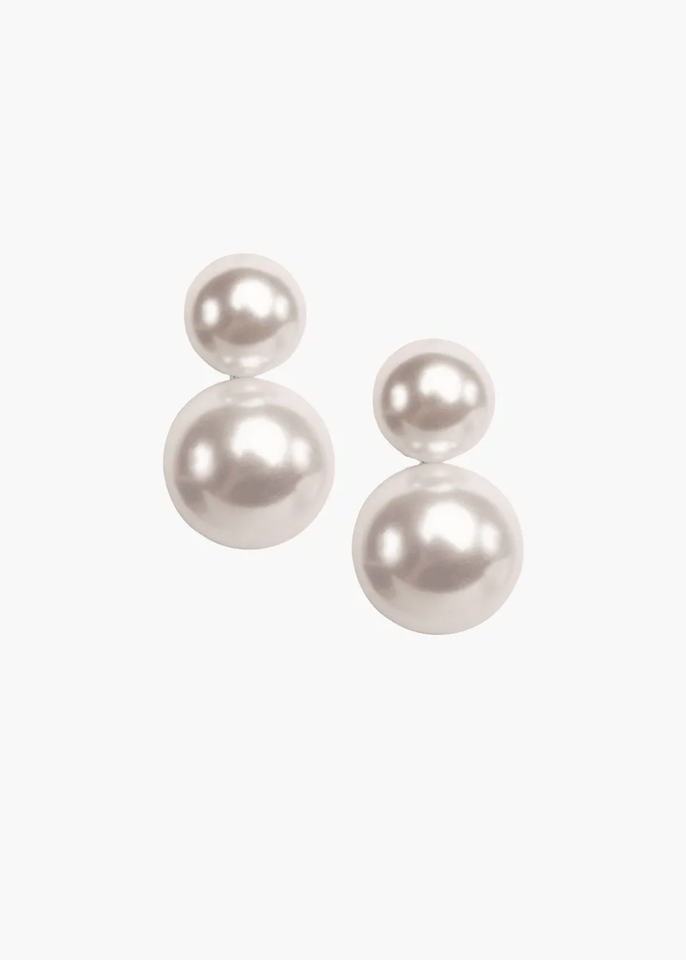 Elizabeth Bower Pearl Dublet Ohrringe Rhodium Doppelperlen Stecker
