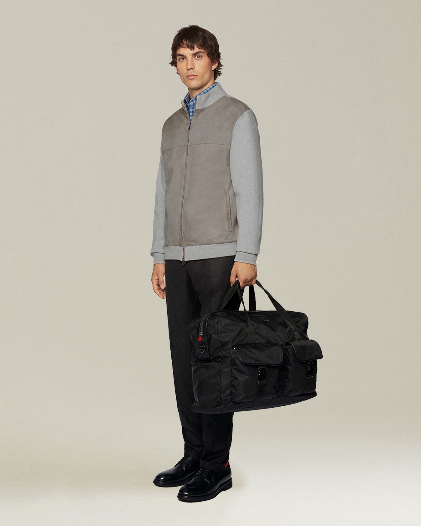 Kiton Cashmere Bomber Jacke Kaschmir Leder Blouson Herren