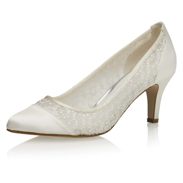 Rainbow Club Audry Ivory Brautschuhe Spitze 6,5 cm