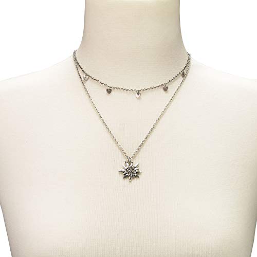 Alpenflüstern DAHEIM DHK275 Trachtenkette Edelweiß antik-silber
