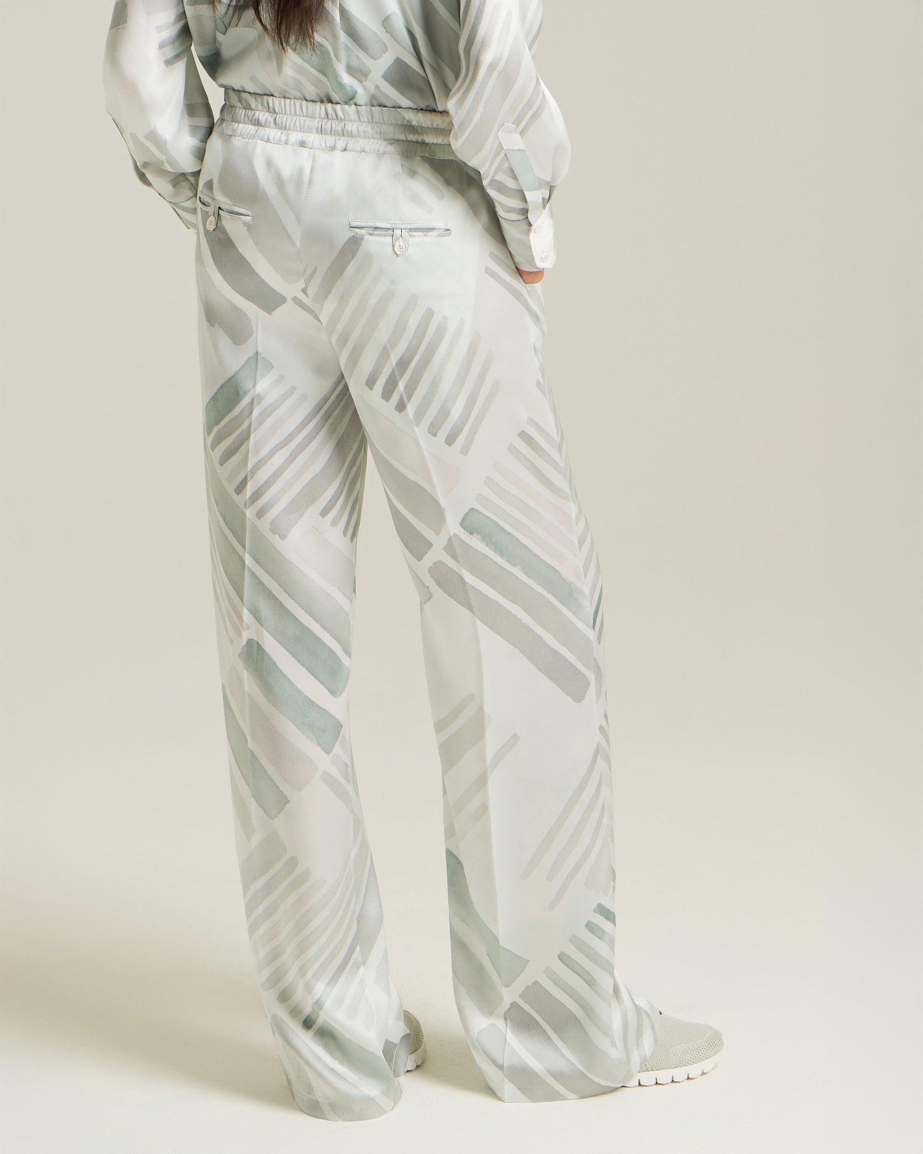 Kiton Silk Trousers Seidenhose Ethnic Brush Gr. 36-48
