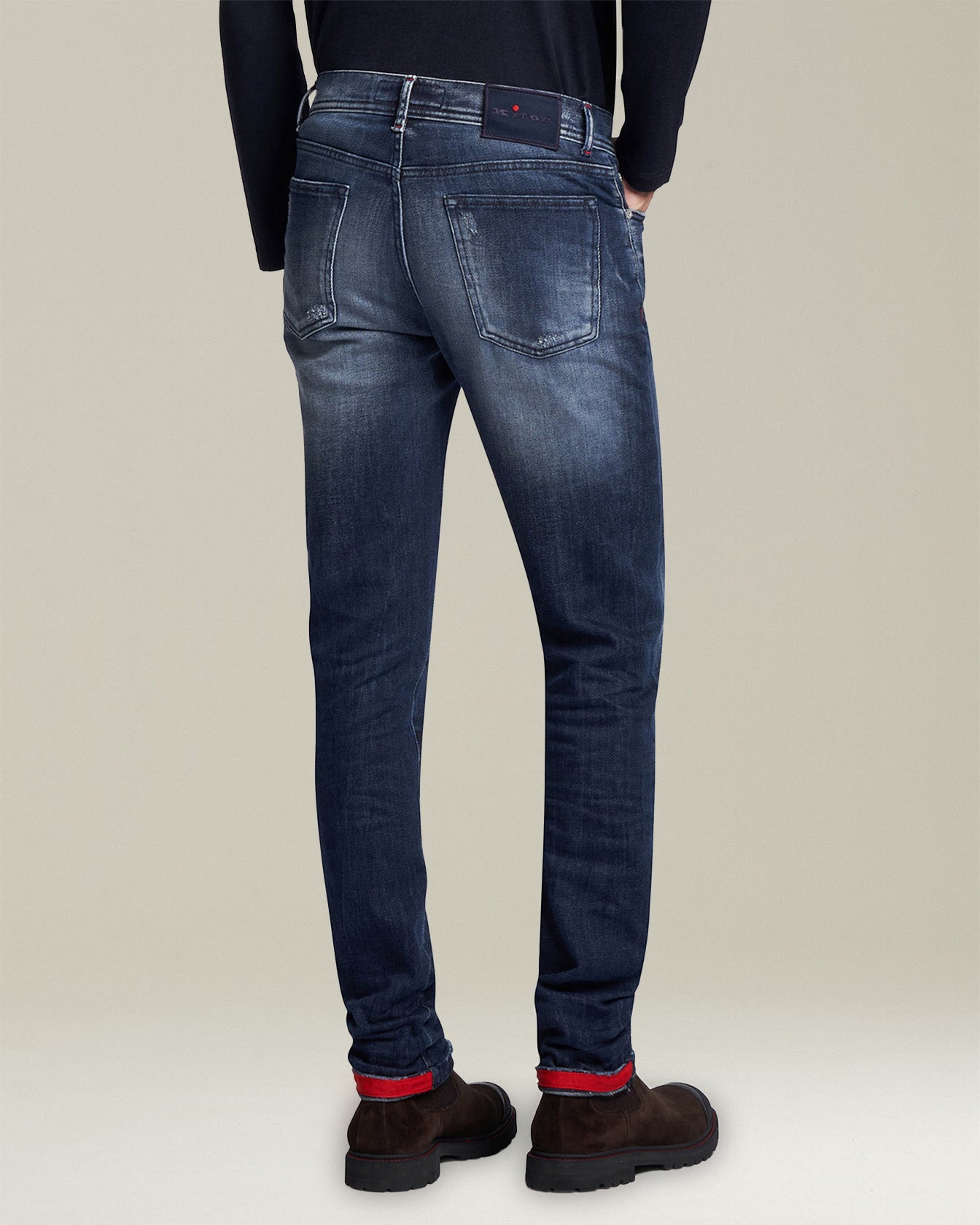 Kiton Jeans Dunkelblau Slim Five-Pocket Gr. 34