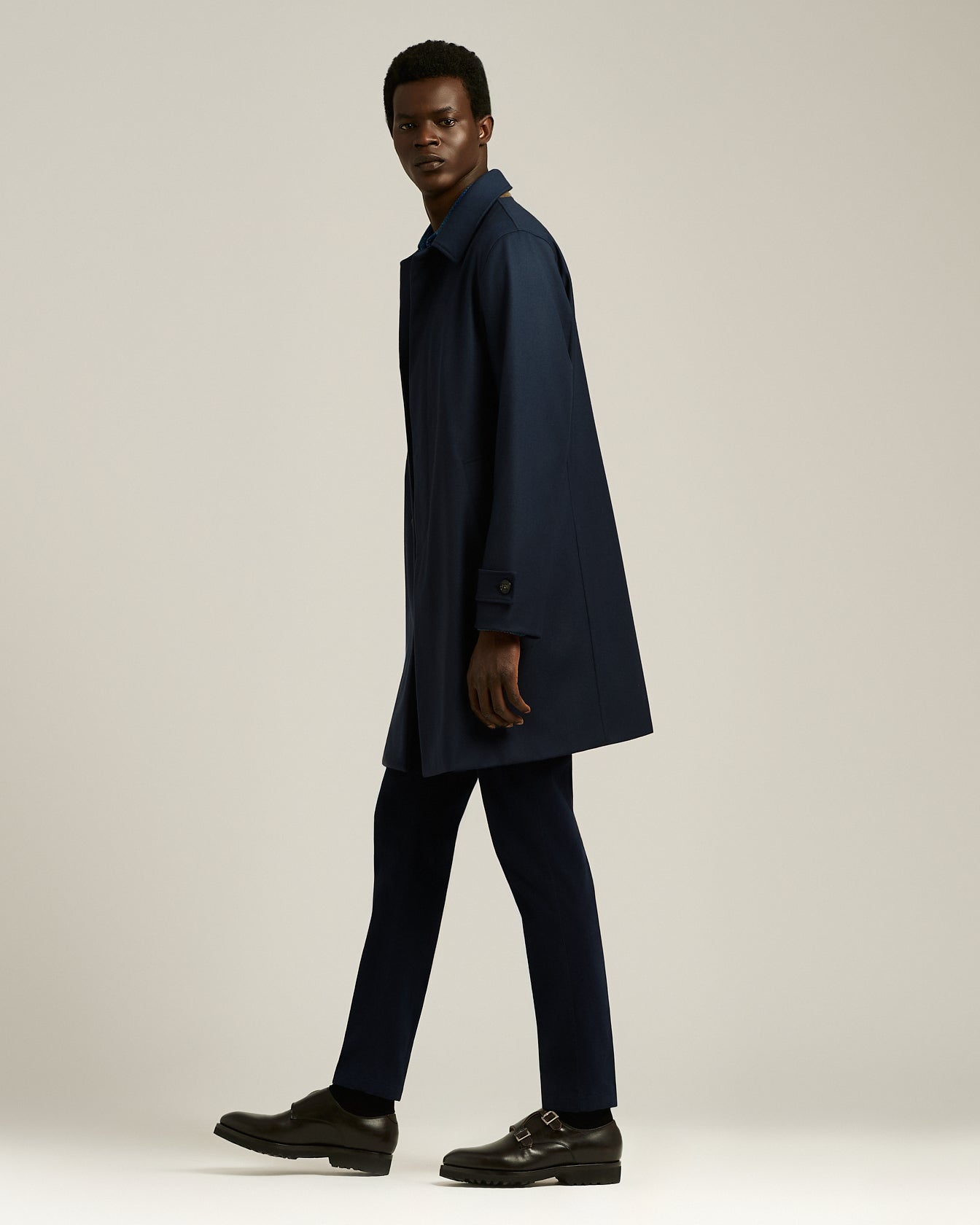 Kiton Outerwear Overcoat Mantel Navy Wolle Kaschmir