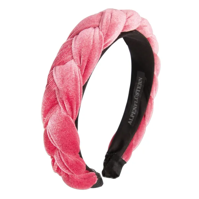 Alpenflüstern DAHEIM Haarrrif Flechtoptik rosa-rosé Samt 4cm