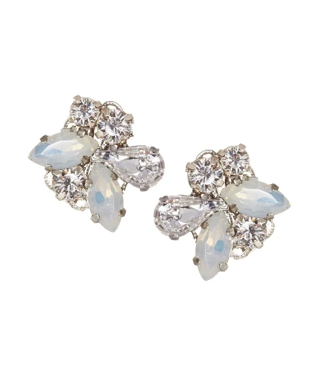 Elizabeth Bower Cluster Ohrstecker Rhodium Opal Kristall