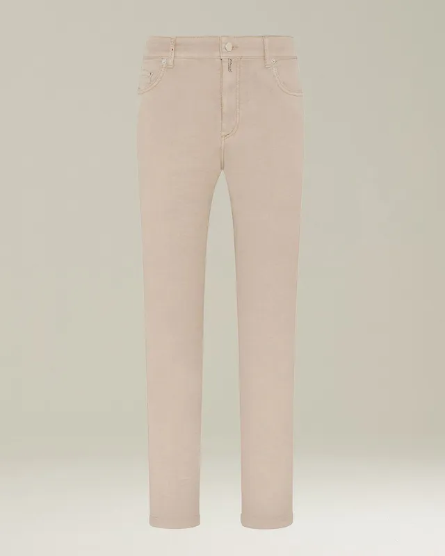 Kiton Carrot Five-Pocket Hose Beige Leinen Gr. 50