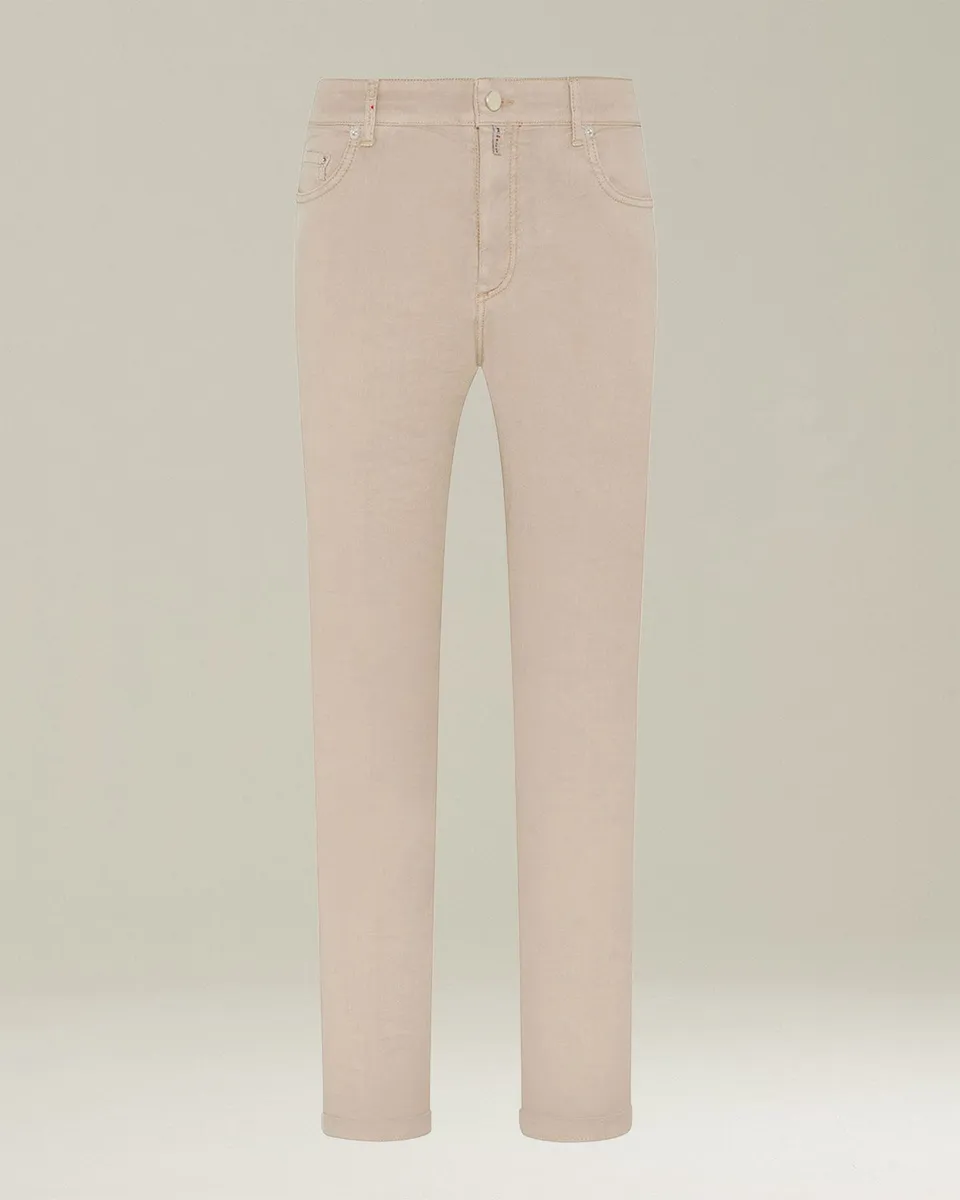 Kiton Carrot Five-Pocket Hose Beige Leinen Gr. 50