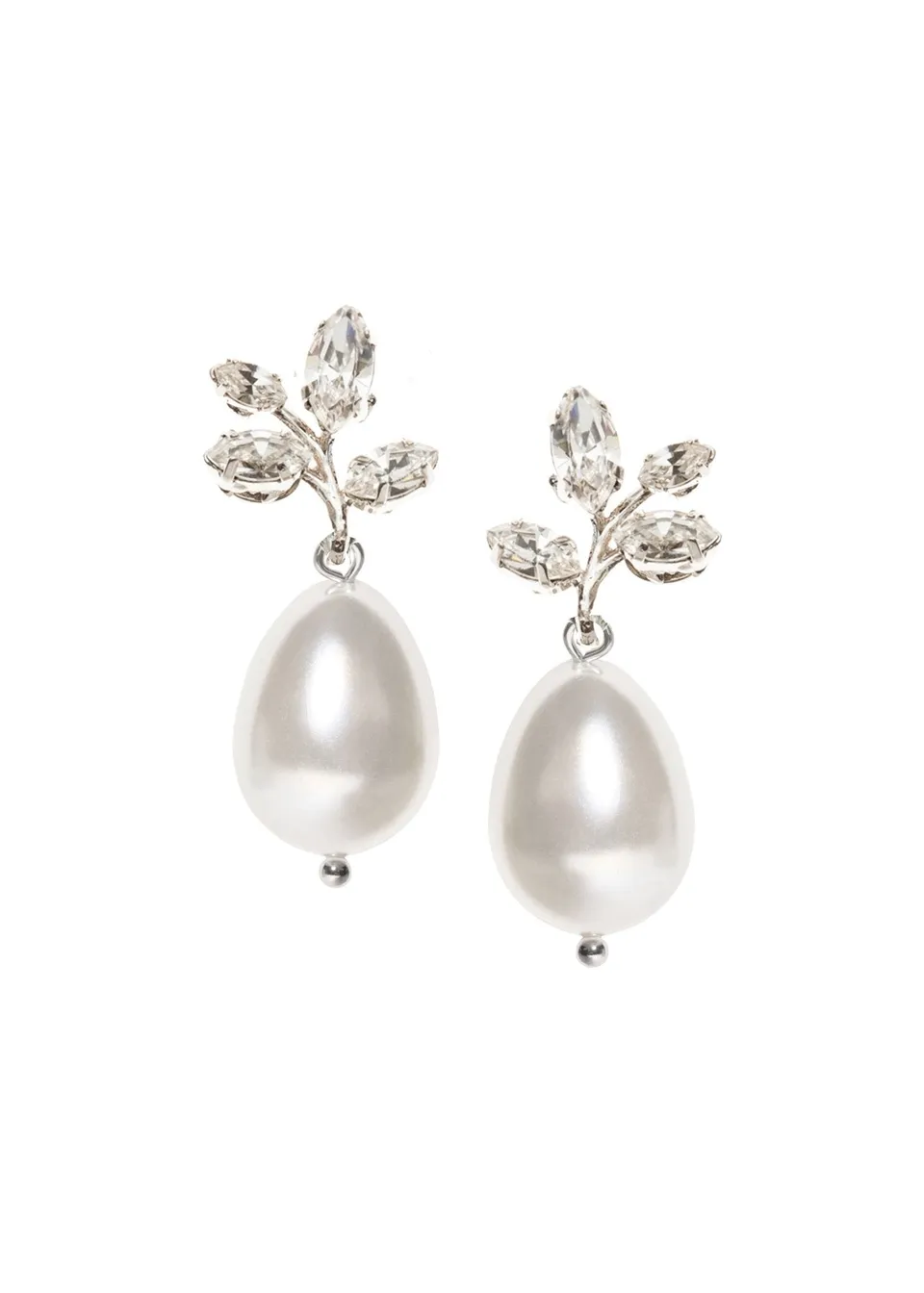 Elizabeth Bower Vine Crystal Bud Tropfen-Ohrringe Rhodium Stecker