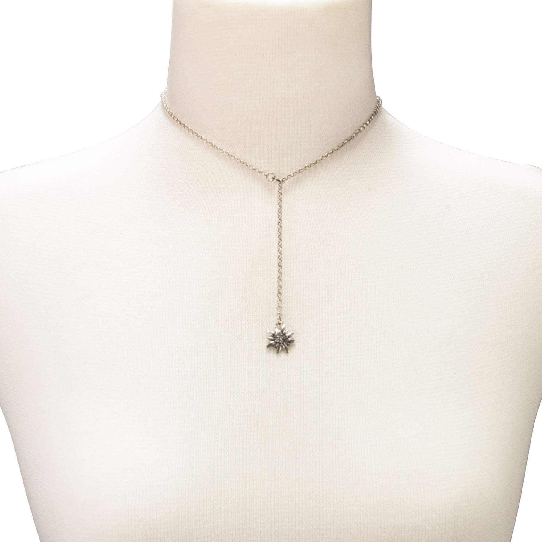 Alpenflüstern DAHEIM DHK232 Y-Halskette Edelweiss antik-silber