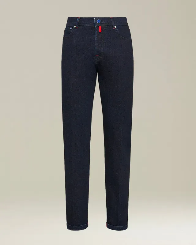 Kiton Cotton Ultra-Slim Hose Gr.34 Denim Stretch