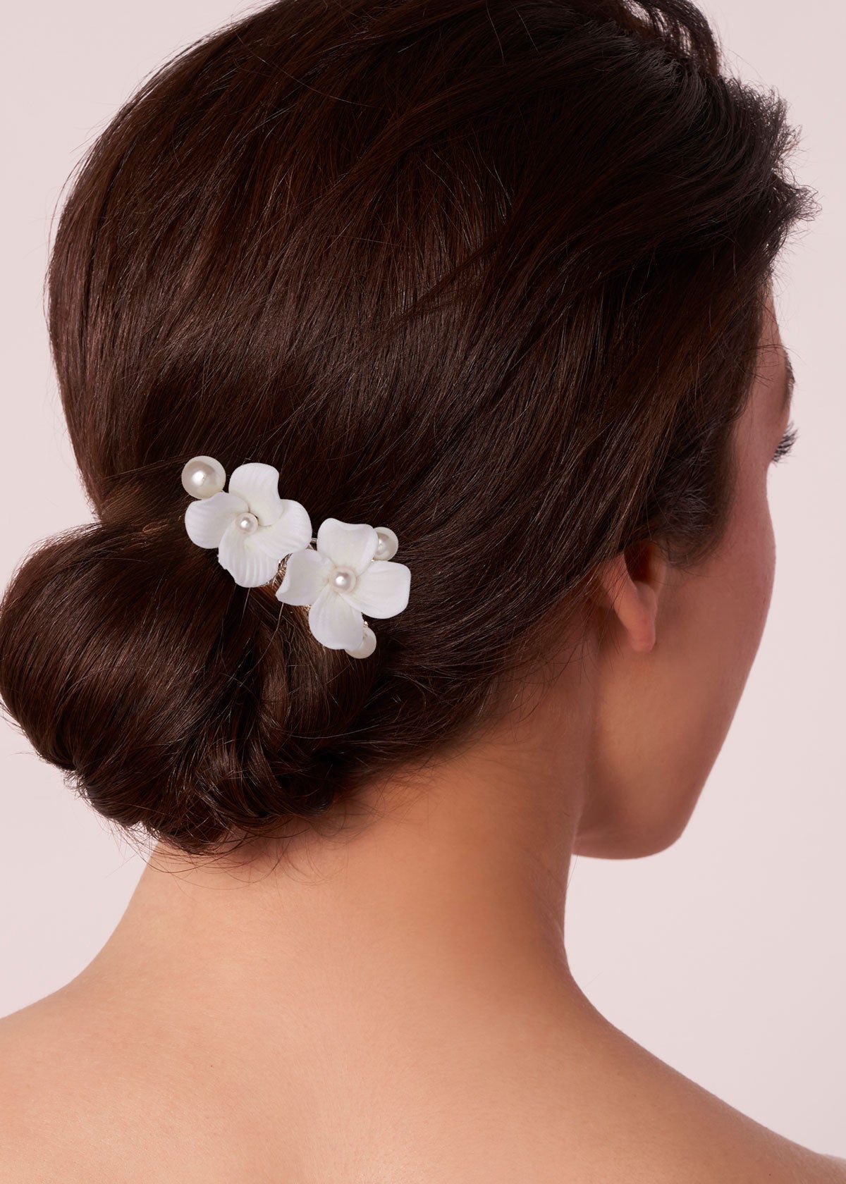 Elizabeth Bower Weiss Pearl Brauthaarkamm Gold Porzellanblumen