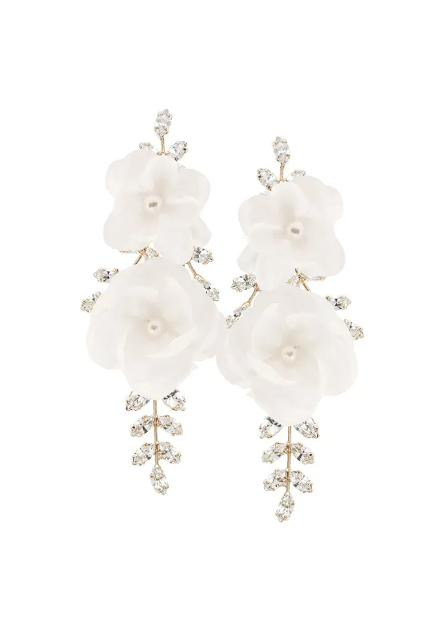 Elizabeth Bower Artemis Organna Statement Ohrringe Rhodium/Ivory