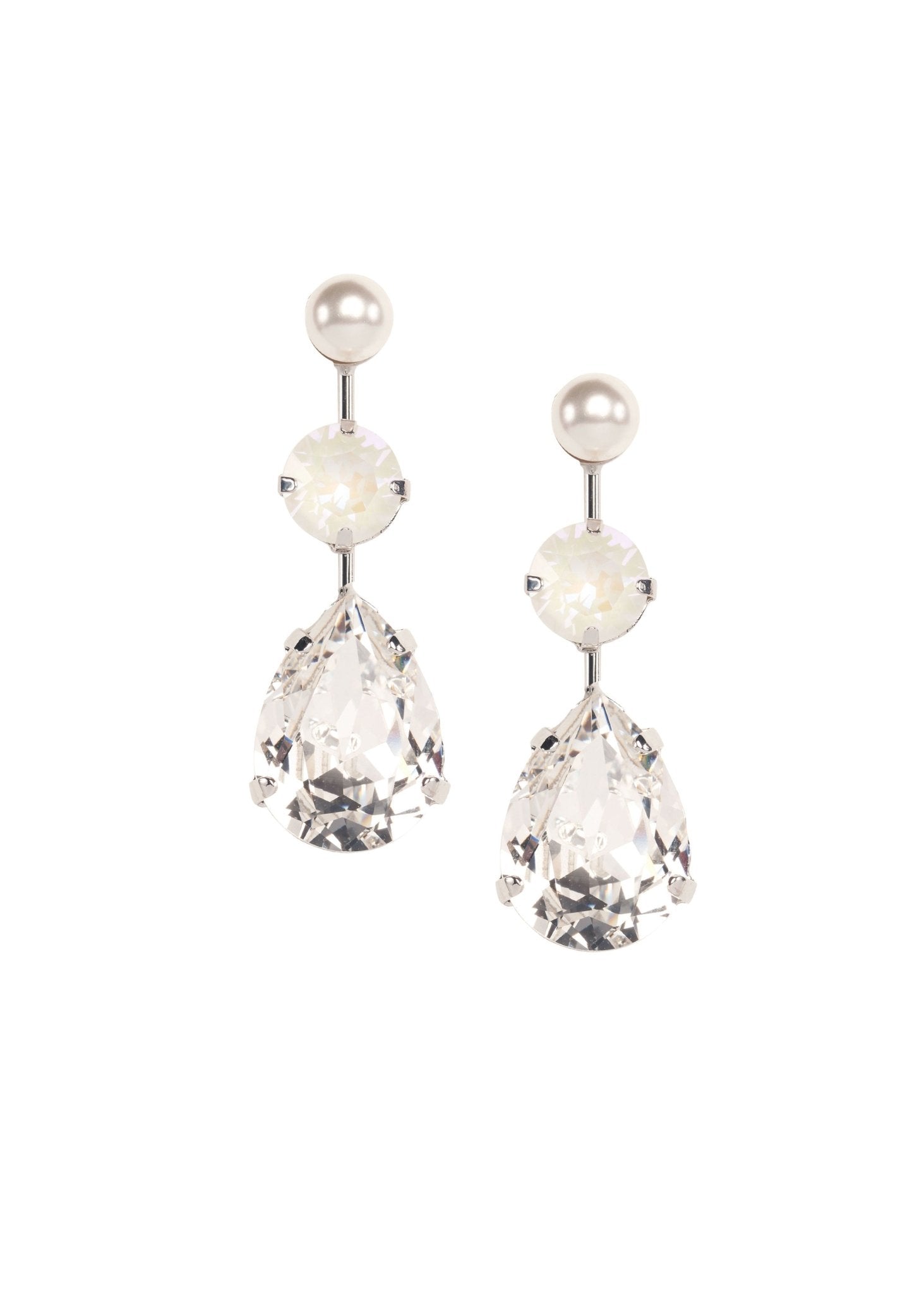Elizabeth Bower Triplet Tropfenohrringe Gold Stecker Kristall