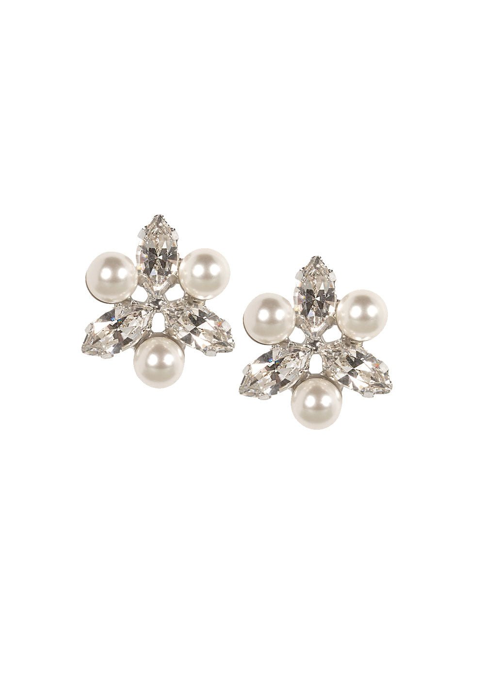 Elizabeth Bower Juliette Ohrstecker Braut Rhodium Perlen