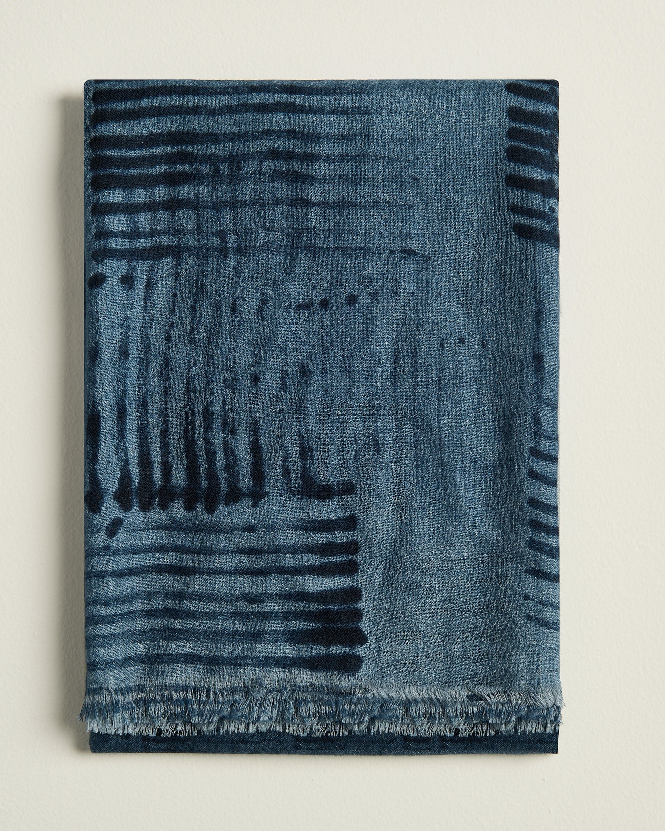 Kiton Stole Schal Kaschmir-Seide blau 90x200