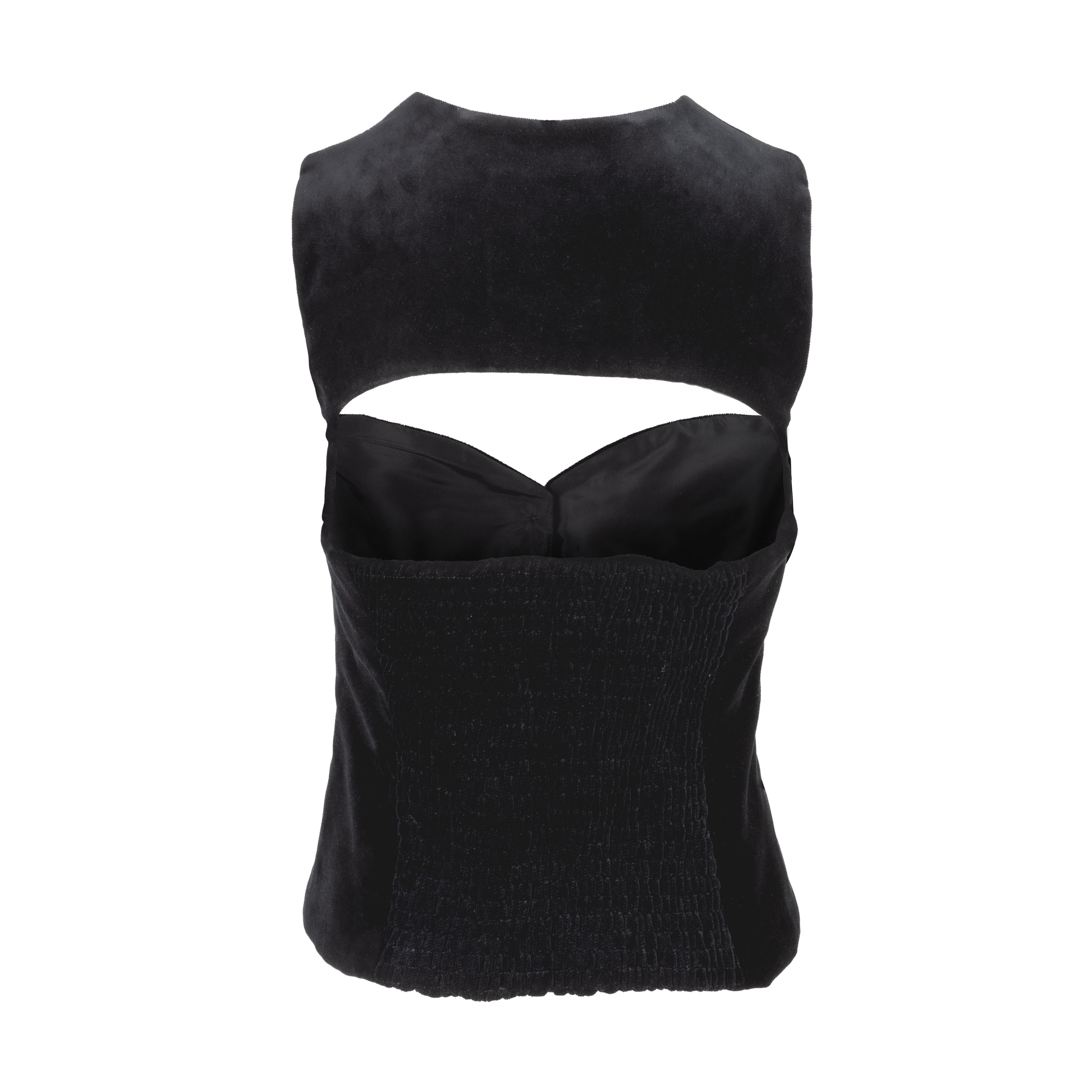 Rettl Women Shonda Gilet Samt schwarz Cut-Out