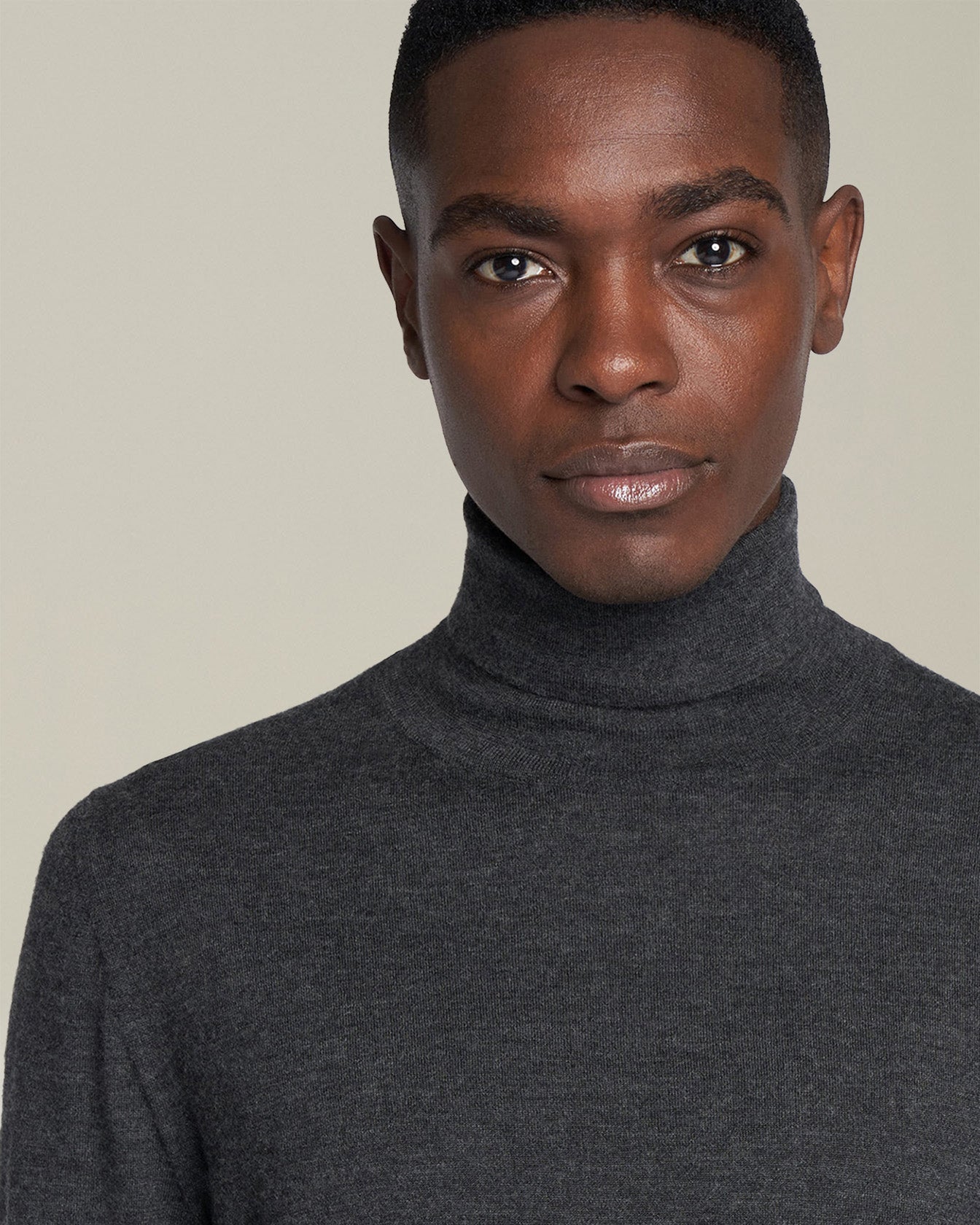 Kiton Knitwear Jersey High Neck Cashmere Pullover Dunkelgrau
