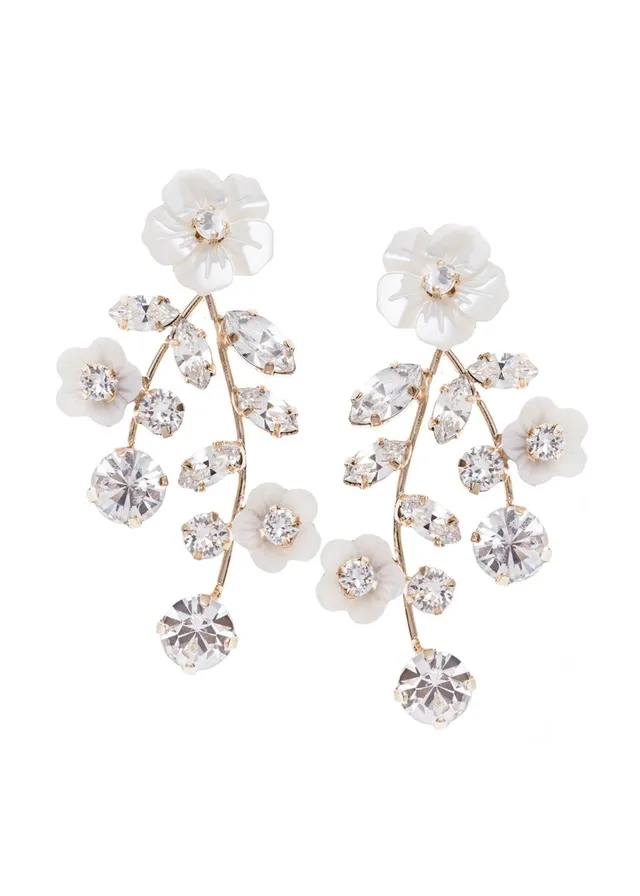 Elizabeth Bower Morning Petal Hängeohrringe Gold Perle