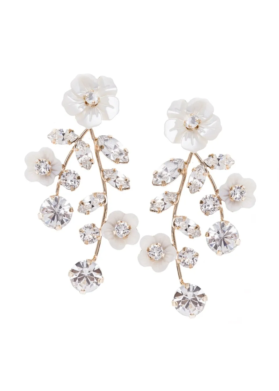 Elizabeth Bower Morning Petal Hängeohrringe Gold Perle