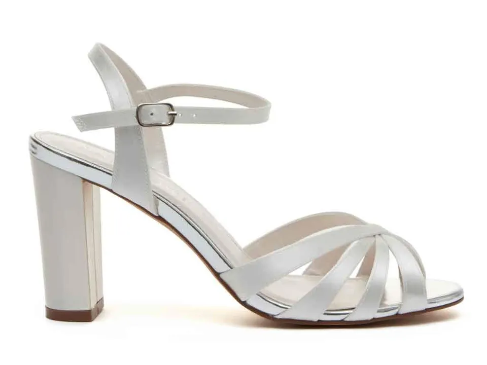 Rainbow Club Timeless Blake Sandalette Ivory Satin 9cm
