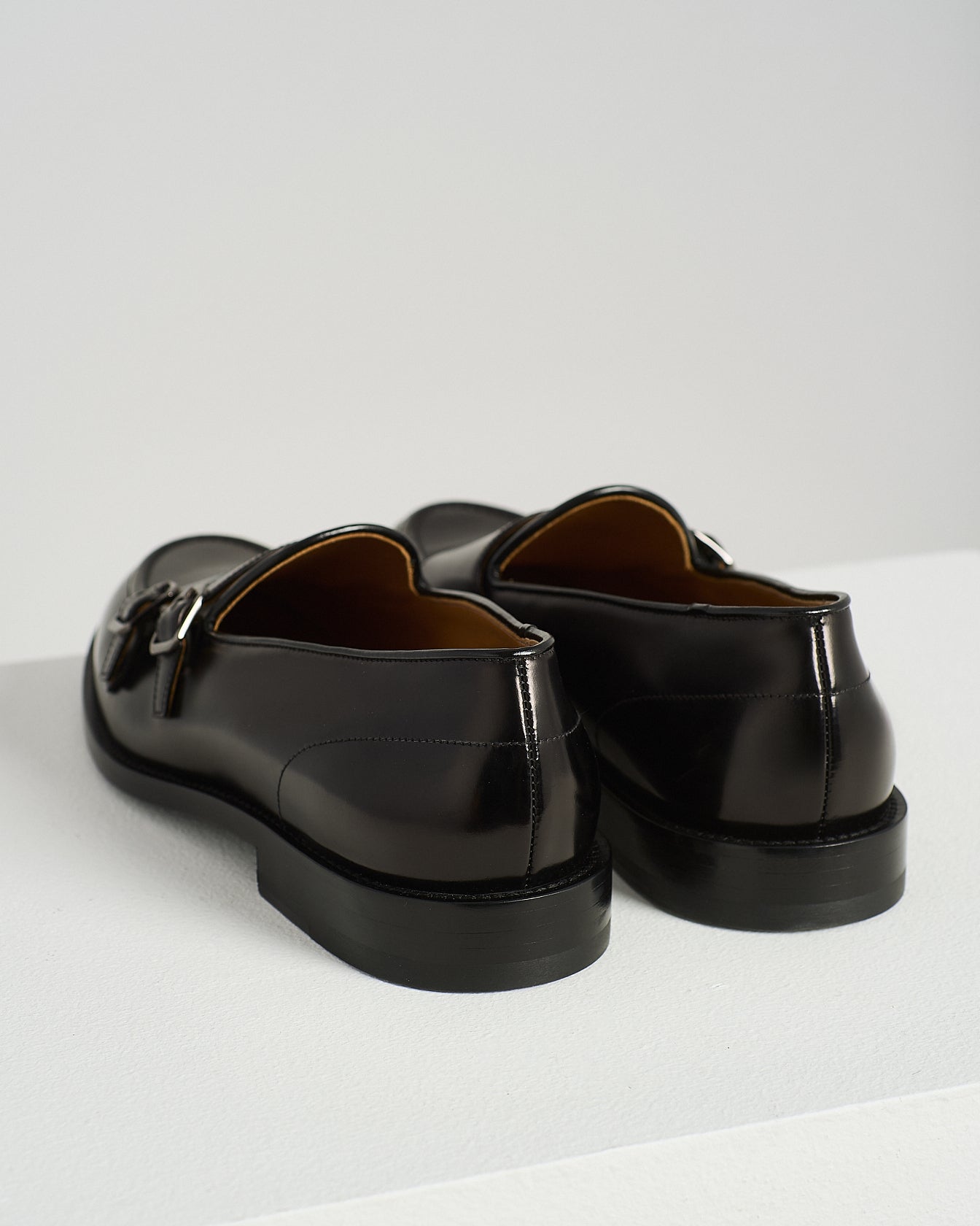 Kiton Double-Monk Loafer Kalbsleder Schwarz