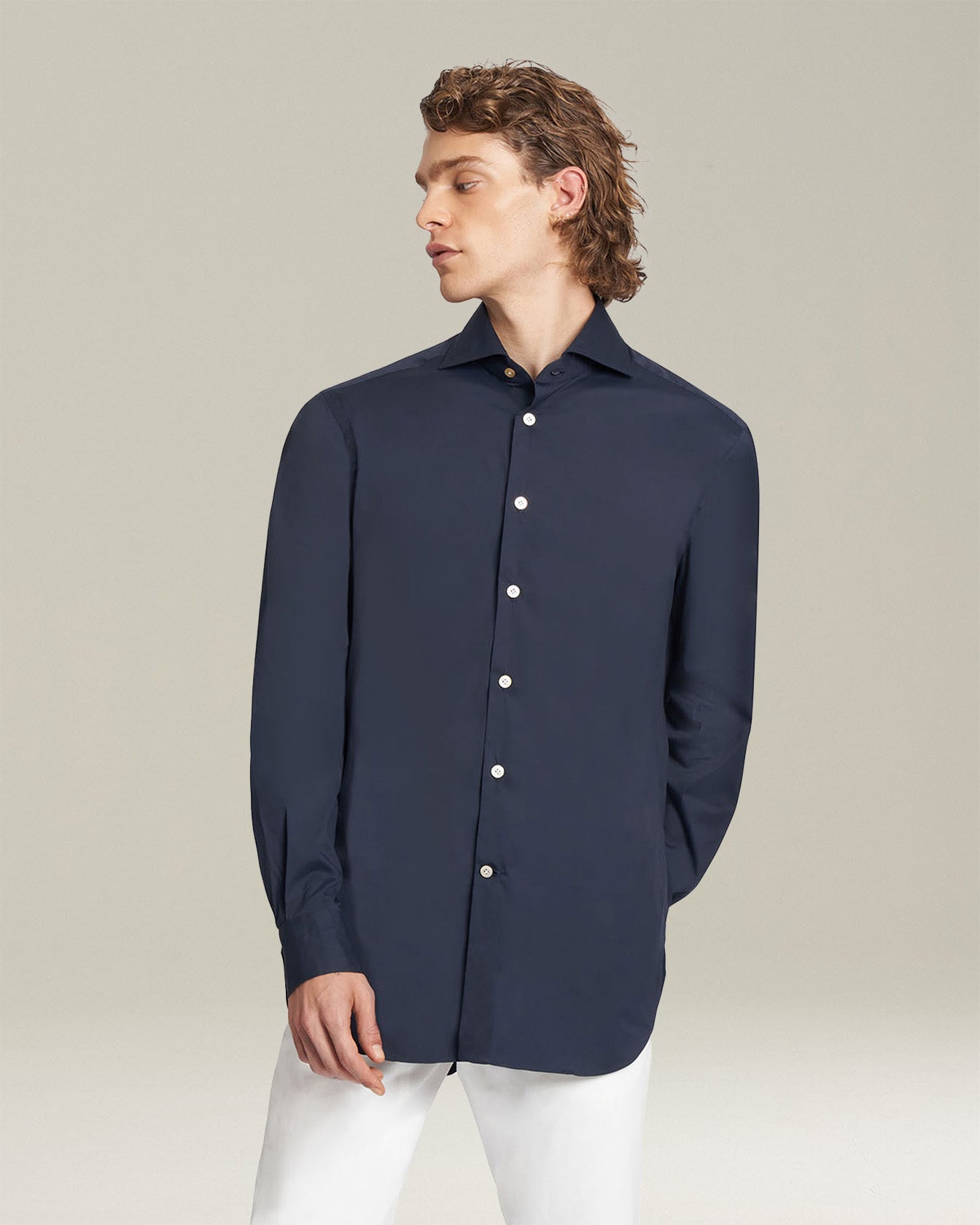 Kiton Shirts Camicia Cotone Hemd Blau Baumwolle Perlmutt