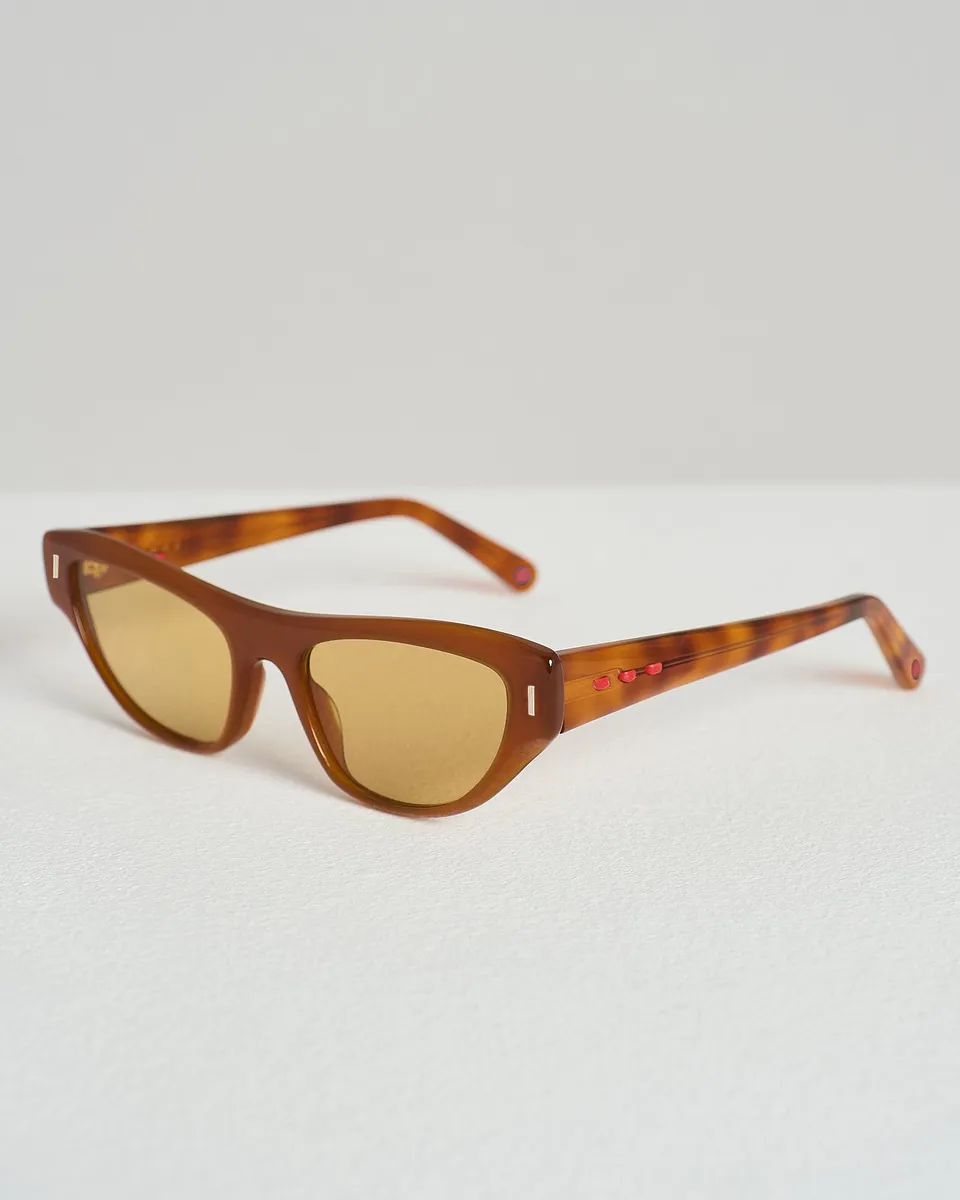 Kiton Sunglasses Cat-Eye Sonnenbrille honig orange