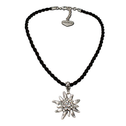 Alpenflüstern SET021 Trachtenset Edelweiß Kette Ohrringe