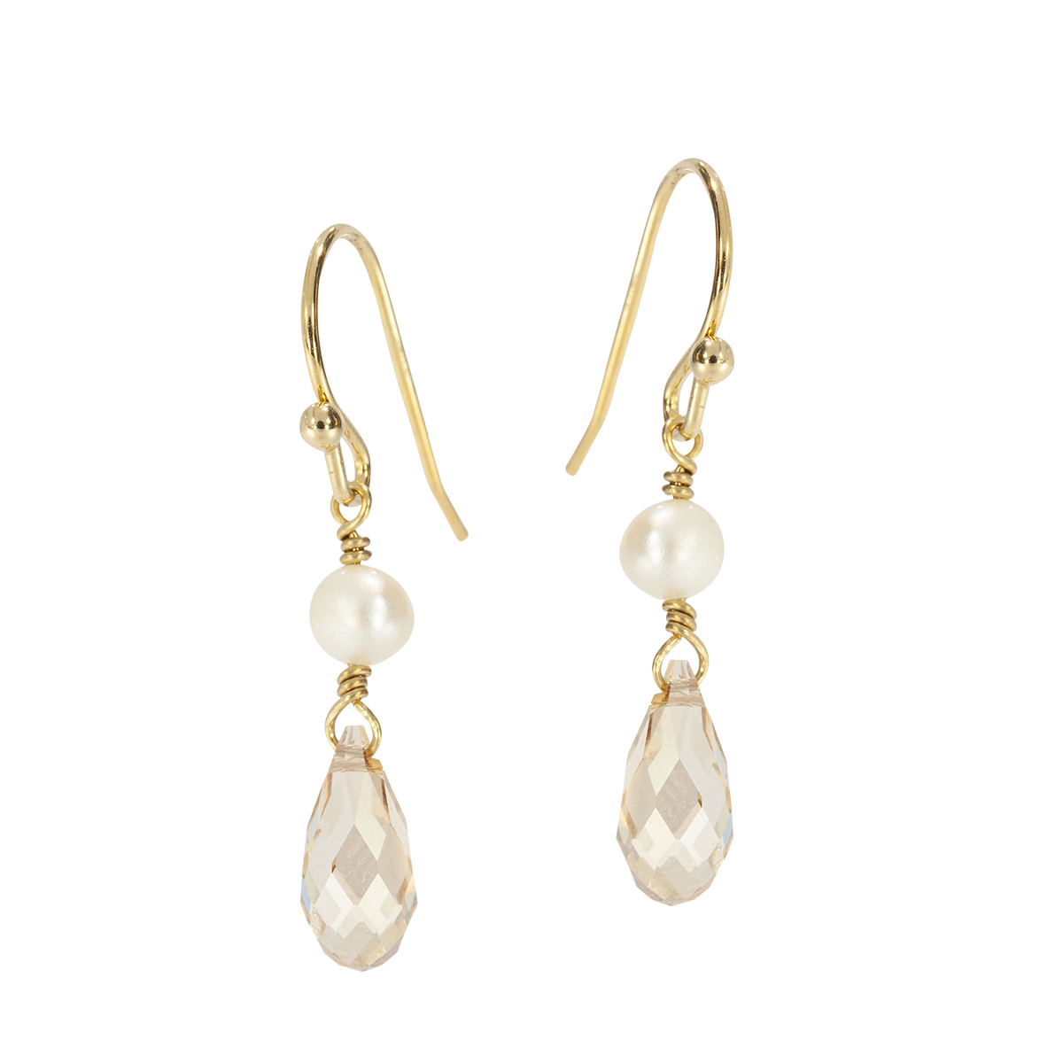 Juvelan Golden Wedding Ohrringe Gold Kristalltropfen Perle
