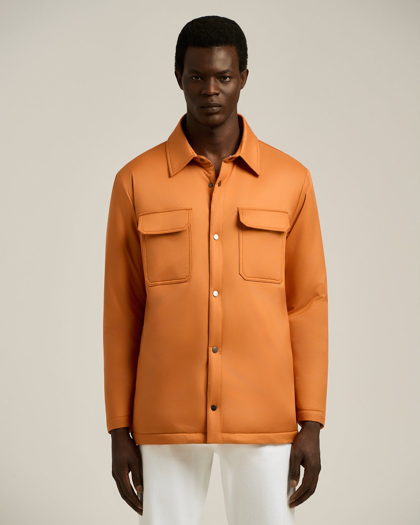 Kiton Technical Overshirt Hemdjacke Hellorange